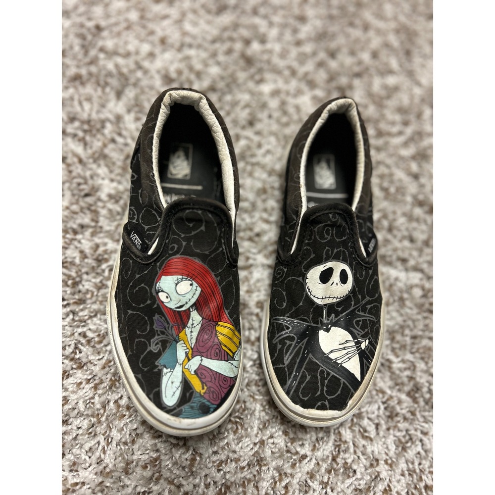 Vans Nightmare Before Christmas Kids Exclusive Jack Sally Slip On Shoes Kids BlK